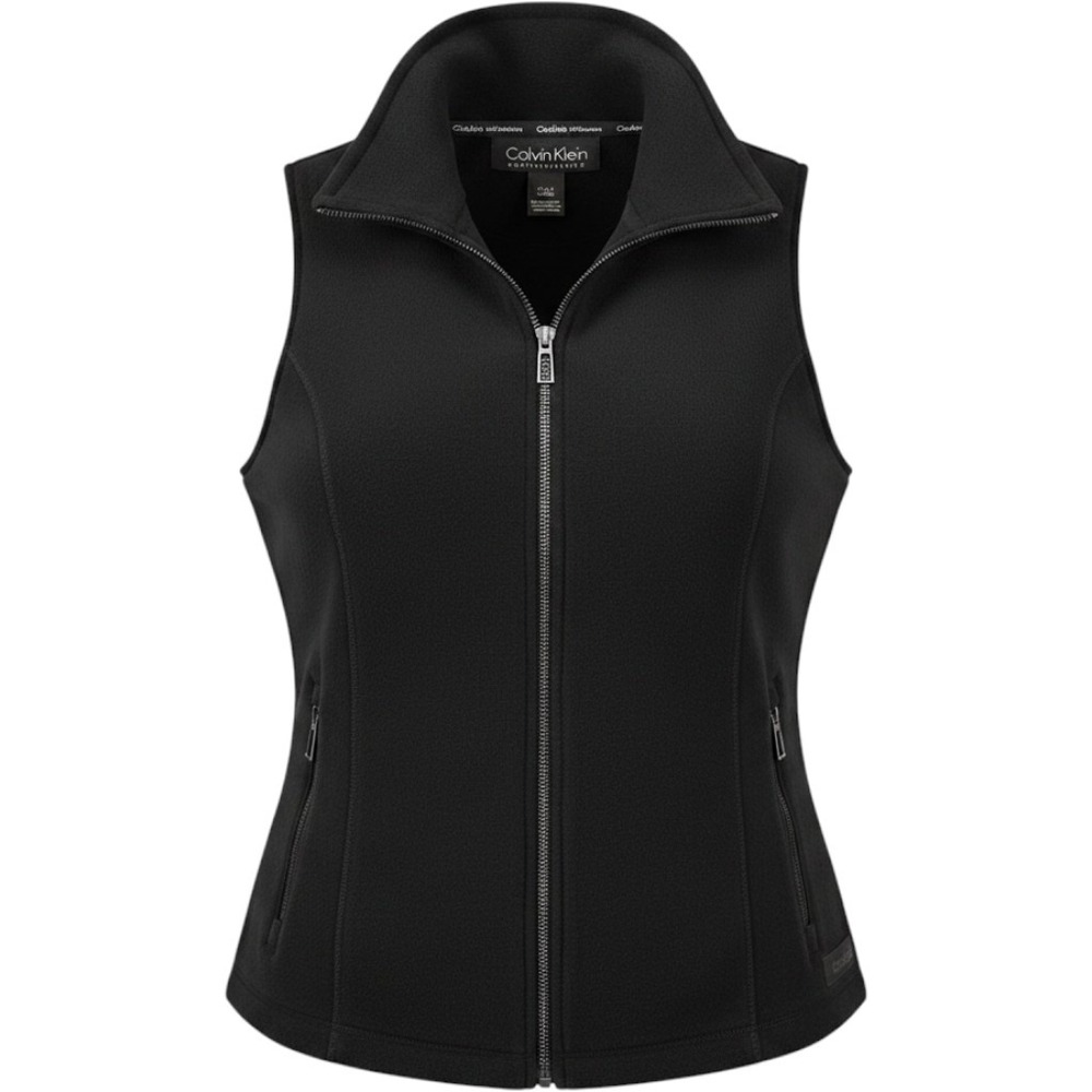 Calvin Klein Performance Womens Black Fleece Full Zip Vest Large Activewear
